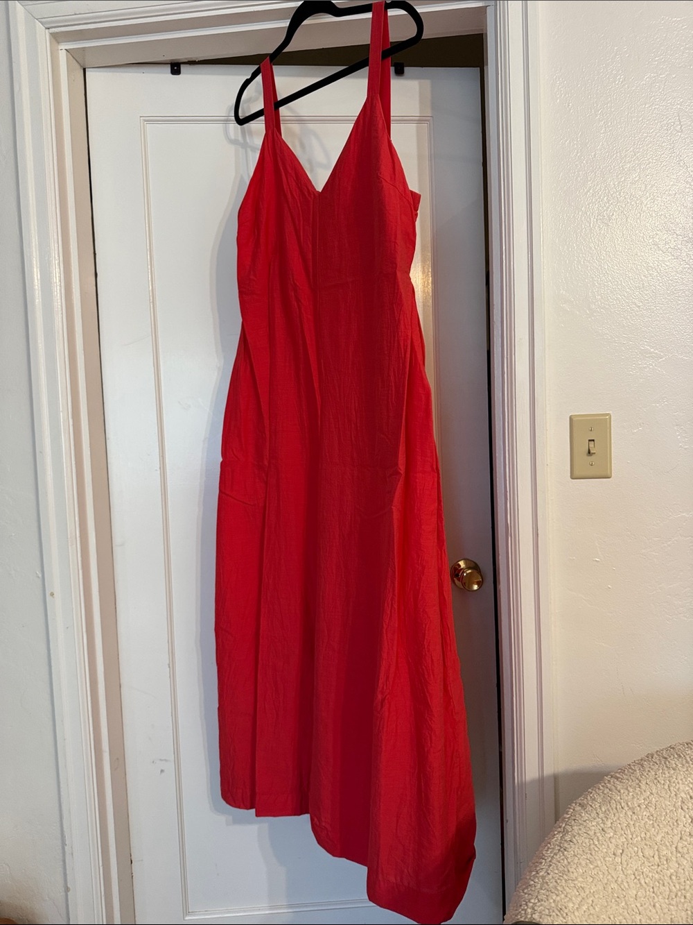 Marine Layer Red V-Neck Slip Jumpsuit